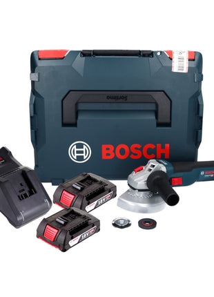 Bosch GWS 18V-10 Professional Meuleuse angulaire sans fil 125mm Brushless 18V + 2x Batteries 2,0 Ah + Chargeur + Coffret