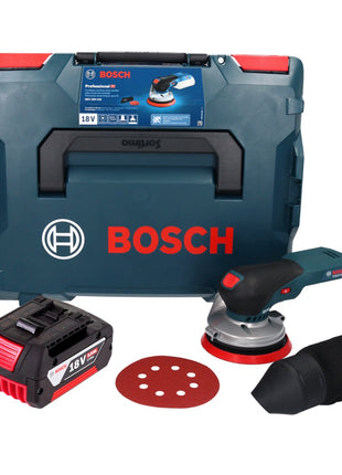 Bosch GEX 18V-125 Ponceuse excentrique professionnelle sur batterie 18 V 125 mm sans balais + 1x batterie 5,0 Ah + L-BOXX - sans chargeur