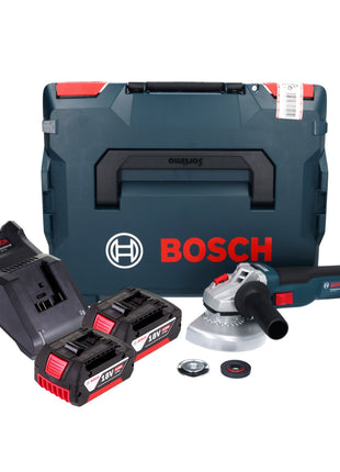 Meuleuse d'angle sur batterie Bosch GWS 18V-10 Professional 18 V 125 mm sans balais + 2x batteries 4,0 Ah + chargeur + L-Boxx