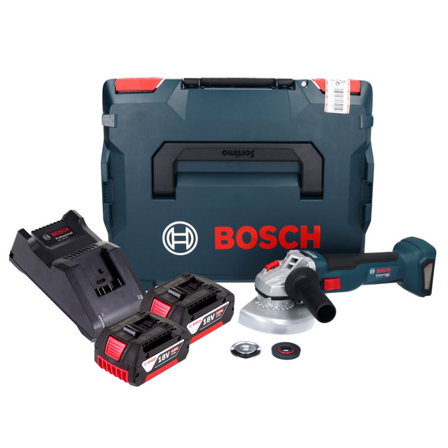 Bosch GWS 18V-10 Professional Meuleuse angulaire sans fil 18 V 125 mm Brushless + 2x batterie 4,0 Ah + chargeur + L-Boxx