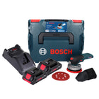 Lijadora excéntrica a batería Bosch GEX 18V-125 Professional 18 V 125 mm sin escobillas + 2x batería ProCORE 4,0 Ah + cargador + L-BOXX