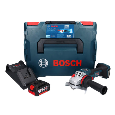 Bosch GWS 18V-15 SC Professional Akku Winkelschleifer 18 V 125 mm Brushless + 1x Akku 5,0 Ah + Ladegerät + L-BOXX