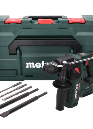 Metabo taladro percutor inalámbrico BH 18 LTX BL 16 18 V 1,3 J SDS plus sin escobillas + juego de taladro y cincel de 5 piezas + metaBOX - sin batería, sin cargador