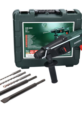 Metabo KHE 2444 Marteau combiné 800 W SDS plus 2,3 J + Coffret + Set de 5 forets et burins