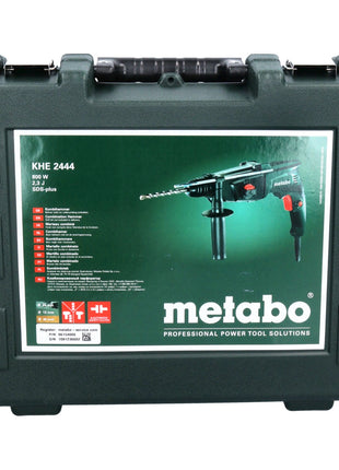 Metabo KHE 2444 Marteau combiné 800 W SDS plus 2,3 J + Coffret + Set de 5 forets et burins