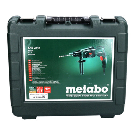 Metabo KHE 2444 Marteau combiné 800 W SDS plus 2,3 J + Coffret + Set de 5 forets et burins
