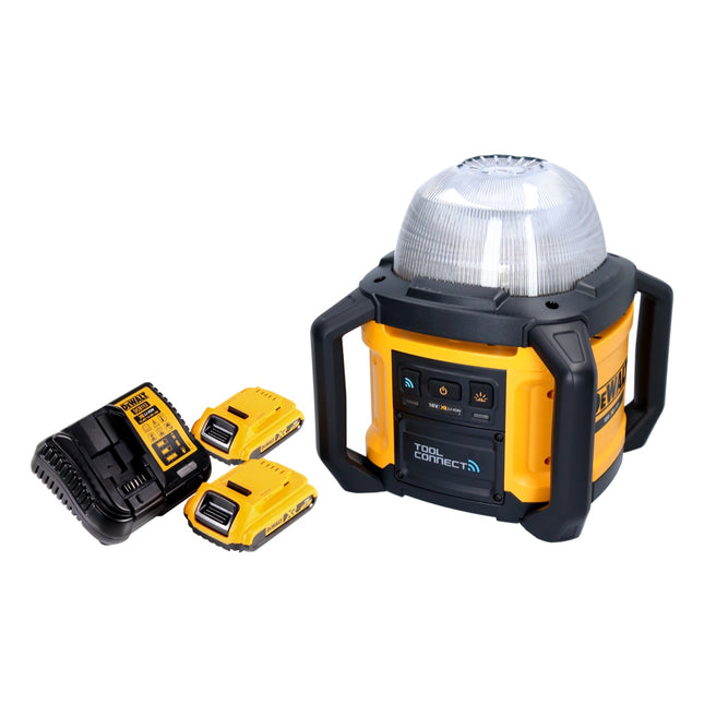 DeWalt DCL 074 D2 Projecteur de chantier sans fil Projecteur 18 V 5000 lm 4000 Kelvin + 2x batterie 2,0 Ah + chargeur