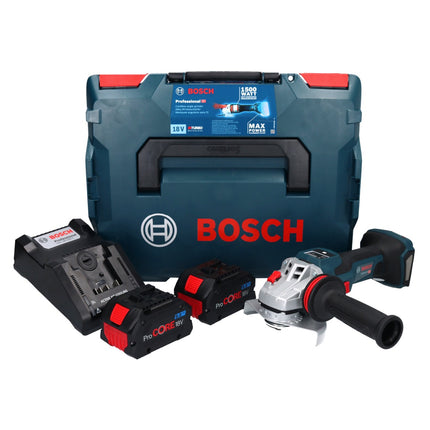 Bosch GWS 18V-15 SC Meuleuse d'angle sans fil Professional 18 V 125 mm brushless + 2x Batteries ProCORE 8,0 Ah + Chargeur + L-BOXX