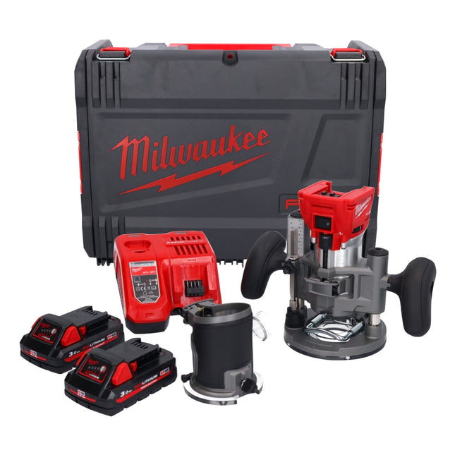 Milwaukee M18 FTR-302X Fraiseuse sans fil 18 V Brushless + 2x batterie 3,0 Ah + chargeur + modules de fraisage + HD Box