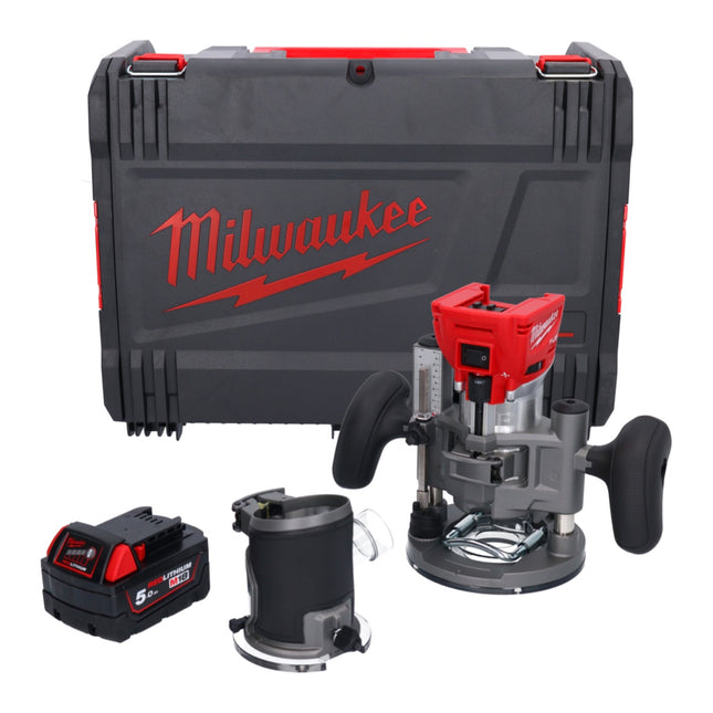 Milwaukee M18 FTR-501X Fraiseuse sans fil 18 V Brushless + 1x batterie 5,0 Ah + modules de fraisage + HD Box - sans chargeur
