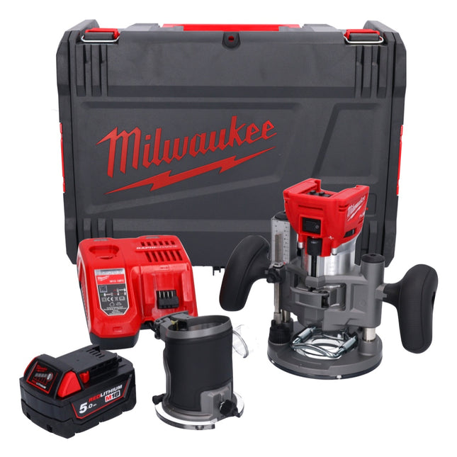 Milwaukee M18 FTR-501X Fraiseuse sans fil 18 V Brushless + 1x batterie 5,0 Ah + chargeur + modules de fraisage + HD Box