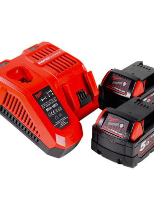 Milwaukee M18 FTR-502X Affleureuse sans fil 18V Brushless + 2x Batteries 5,0 Ah + Chargeur + Modules de fraisage + Coffret HD Box