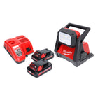 Milwaukee M18 HOAL-302FC Lampe de chantier LED sans fil 4000lm 18V + 2x Batteries 3,0Ah + Chargeur