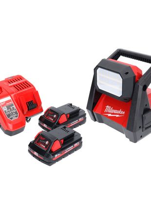 Milwaukee M18 HOAL-302FC Lampe de chantier LED sans fil 4000lm 18V + 2x Batteries 3,0Ah + Chargeur