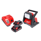 Milwaukee M18 HOAL-302FC Lampe de chantier LED sans fil 4000lm 18V + 2x Batteries 3,0Ah + Chargeur