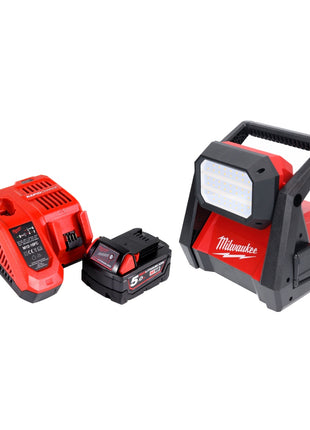 Milwaukee M18 HOAL-501FC Lampe de chantier LED sans fil 4000lm 18V + 1x Batterie 5,0Ah + Chargeur