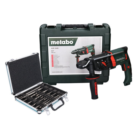 Metabo KHE 2445 Marteau combiné 800 W 2,4 J SDS plus + Coffret + Set de 13 forets et burins