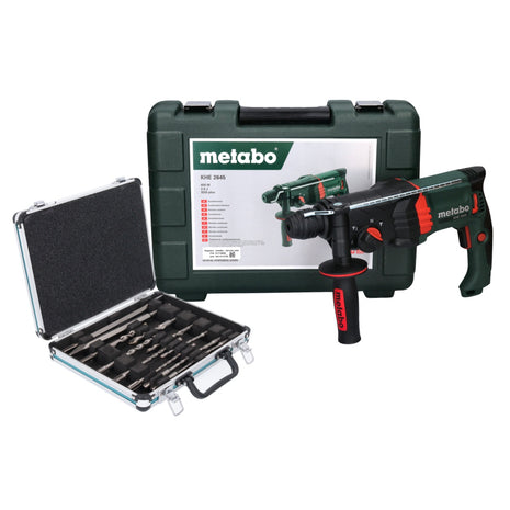 Metabo KHE 2645 Marteau combiné 850 W 2,9 J SDS plus + Coffret + Set de 13 forets et burins