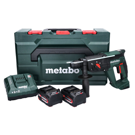 Metabo KH 18 LTX 24 Marteau perforateur burineur sans fil 18 V 2,1 J SDS plus + 2x Batterie 4,0 Ah + Ladegert + metaBOX ( 601712510 )