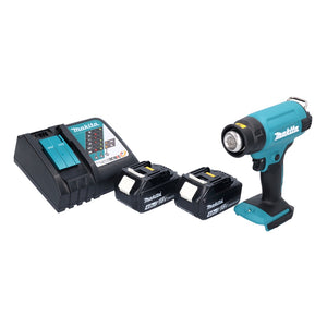 Makita DHG 180 RM Pistolet air chaud sans fil 18 V 550 C + 2x batterie rechargeable 4,0 Ah + kit chargeur