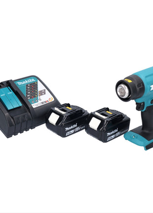 Makita DHG 180 RT Akku Heissluftgeblaese 18 V 550 C 2x Akku 5 0 Ah Ladegeraet 1 - toolbrothers