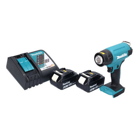 Makita DHG 180 RG Akku Heissluftgeblaese 18 V 550 C 2x Akku 6 0 Ah Ladegeraet 1 - toolbrothers