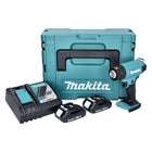 Soplador de aire caliente a batería Makita DHG 180 RAJ 18 V 550 °C + 2 baterías 2,0 Ah + cargador + Makpac