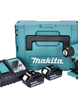 Makita DHG 180 RGJ Akku Heißluftgebläse 18 V 550 °C + 2x Akku 6,0 Ah + Ladegerät + Makpac - Toolbrothers