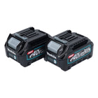 Makita Akku Set 2x BL 4020 Li-Ion Akku 40 V max. 2,0 Ah XGT ( 2x 191L29-0 ) IP64 Schutzklasse mit LED Anzeige