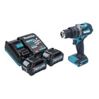 Perceuse à percussion sans fil Makita HP 002 GA2 40 V max. 64 Nm sans balais + 2 batteries 2,0 Ah + chargeur