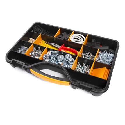 Forte Tools ORG-24 Coffret à outils en 51x35x7 cm, boîte de rangement, organisateur avec 18 compartiments différents, amovible, boîte solide, couvercle anti-rayures (000051144820)