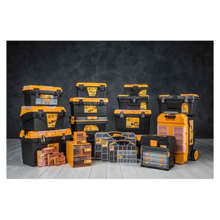 Forte Tools ORG-24 Coffret à outils en 51x35x7 cm, boîte de rangement, organisateur avec 18 compartiments différents, amovible, boîte solide, couvercle anti-rayures (000051144820)