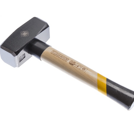 FORTE TOOLS Marteau avec manche en bois, poids de la tête 2000 g, marteau avec manche en bois, outil premium, forgé, double clavette annulaire, tête laquée (000051151043)