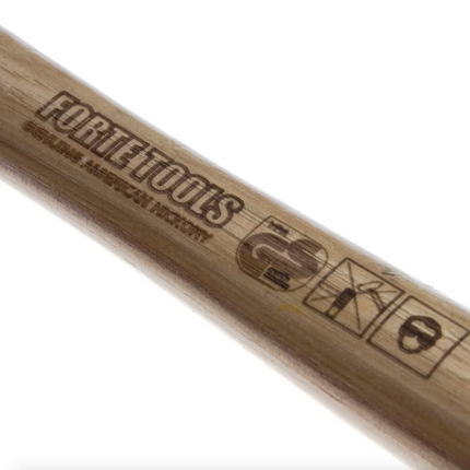 FORTE TOOLS Marteau de serrurier avec manche en bois, poids de la tête 100 g, marteau avec manche en bois, outil premium, forgé, double clavette annulaire, tête laquée (000051151020)