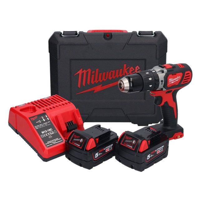 Milwaukee M18 BPD-502C Perceuse à percussion sans fil 60Nm 18V + 2x Batteries 5,0Ah + Chargeur + Coffret