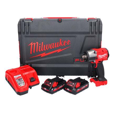 Milwaukee M18 FMTIW2F12-302X Clé à choc sans fil 18 V 745 Nm 1/2" Brushless + 2x batterie 3,0 Ah + chargeur + HD Box