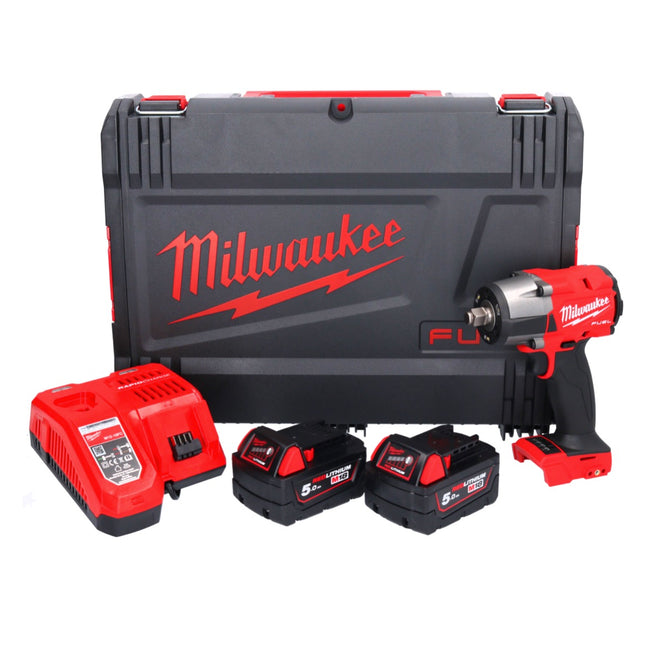 Milwaukee M18 FMTIW2F12-502X Clé à choc sans fil 18 V 745 Nm 1/2" Brushless ( 4933478450 ) + 2x batterie 5,0 Ah + chargeur + HD Box