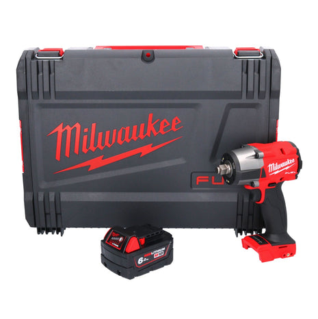 Llave de impacto inalámbrica Milwaukee M18 FMTIW2F12-601X 18 V 745 Nm 1/2" sin escobillas + 1x batería 6,0 Ah + caja HD - sin cargador