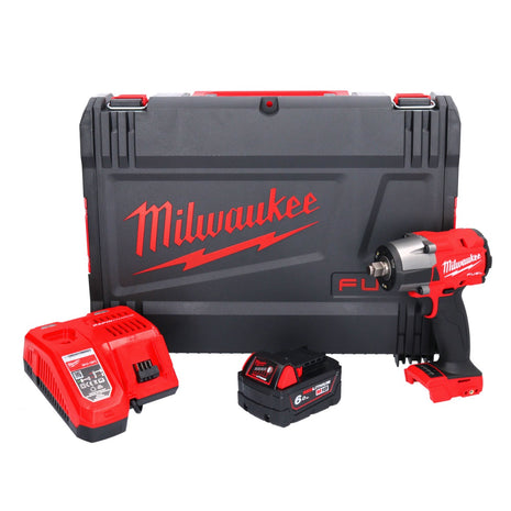 Llave de impacto inalámbrica Milwaukee M18 FMTIW2F12-601X 18 V 745 Nm 1/2" sin escobillas + 1x batería 6,0 Ah + cargador + caja HD