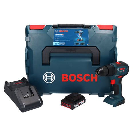 Bosch Professional GSB 18V-55 Perceuse-visseuse à percussion sans fil 55Nm 18V Brushless + 1x Batterie 2,0Ah + chargeur + Coffret L-Boxx