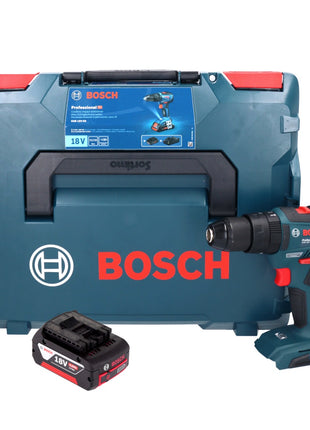 Bosch GSB 18V-55 Taladro percutor inalámbrico profesional 18 V 55 Nm sin escobillas + 1x batería 4,0 Ah + L-Boxx - sin cargador