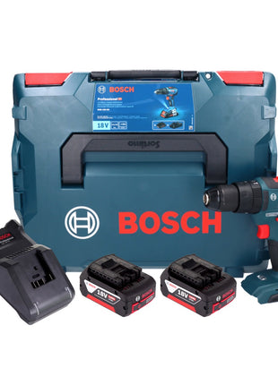 Bosch GSB 18V-55 Professional perceuse à percussion sans fil 18 V 55 Nm sans balai + 2x batteries 4,0 Ah + chargeur + L-Boxx