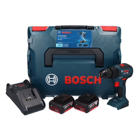 Bosch Professional  GSB 18V-55 Perceuse-visseuse à percussion sans fil 55Nm 18V Brushless + 2x batteries 5,0Ah + Chargeur + Coffret L-Boxx