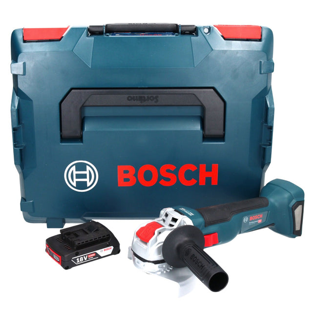 Bosch GWX 18V-10 Professional Meuleuse angulaire sans fil 18 V 125 mm X-LOCK Brushless + 1x batterie 2,0 Ah + L-Boxx - sans chargeur