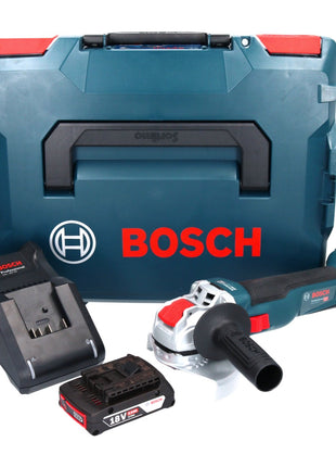 Bosch GWX 18V-10 Meuleuse d'angle sans fil Professional 18 V 125 mm X-LOCK Brushless + 1x Batterie 2,0 Ah + Chargeur + L-Boxx