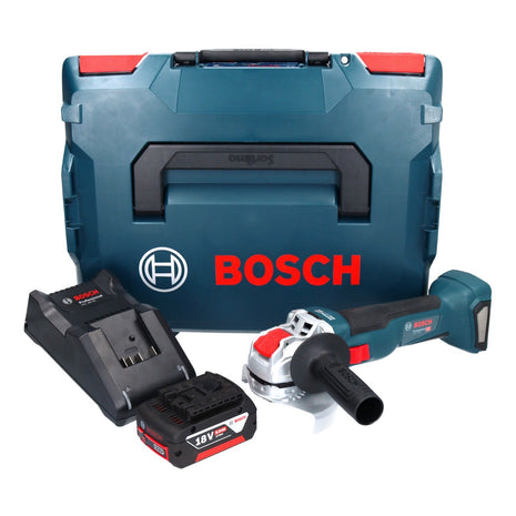 Bosch GWX 18V-10 Smerigliatrice angolare professionale a batteria 18 V 125 mm X-LOCK Brushless + 1x batteria ricaricabile 5,0 Ah + caricabatteria + L-Boxx