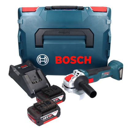 Bosch GWX 18V-10 Professional Meuleuse angulaire sans fil 18 V 125 mm X-LOCK Brushless + 2x batterie 5,0 Ah + chargeur + L-Boxx