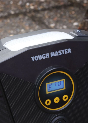 TOUGH MASTER Digitaler Reifenfüller 12 V, für Auto- und Fahrradreifen mit automatischer Abschaltung, 3x Adapterdüsen, 1x Ersatzsicherung ( TM-TС110D ) - Toolbrothers