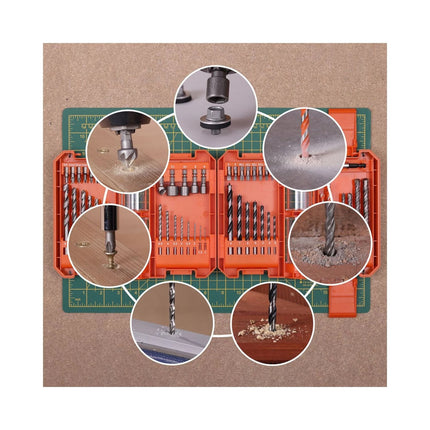 WellCut Set de 51 embouts de perçage et de vissage en acier HSS, avec porte-embouts magnétique & coffret de rangement portable ( WC-DB51U )