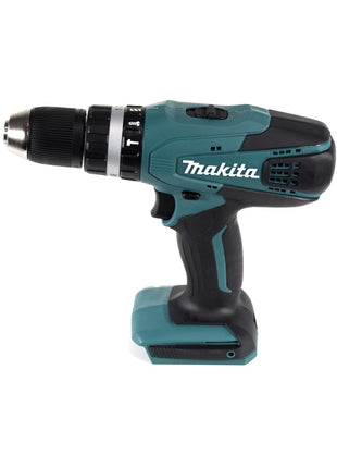 Makita HP 457 DWE Perceuse-visseuse à percussion sans fil 18V + UH 522 DZ Taille-haies sans fil 52cm 18V (série G) + 2 x Batteries 1,5Ah + Chargeur + Set 74 pcs.